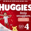 Huggies Little Snugglers Baby Diapers, Size 4 (22-37 lbs), 120 Ct