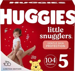 Huggies Little Snugglers Baby Diapers, Size 5 (27+ lbs), 104 Ct