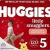 Huggies Little Snugglers Baby Diapers, Size 5 (27+ lbs), 120 Ct