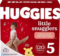 Huggies Little Snugglers Baby Diapers, Size 5 (27+ lbs), 120 Ct