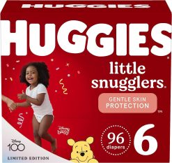 Huggies Little Snugglers Baby Diapers, Size 6 (35+ lbs), 96 Ct