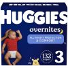 Huggies Overnites Nighttime Baby Diapers, Size 3 (16-28 lbs), 132 Ct