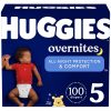 Huggies Overnites Nighttime Baby Diapers, Size 5 (27+ lbs), 100 Ct