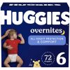 Huggies Overnites Nighttime Baby Diapers, Size 6 (35+ lbs), 72 Ct