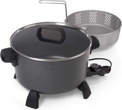 National Presto Presto 06009 10-quart Kitchen Kettle XL steamer Multi-Cooker, Black