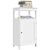 SMILE MART 4-Tier Wooden Bathroom Floor Cabinet for Bathroom Kitchen Hallway, White