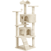 SmileMart 62''H Double Condo Cat Tree with Scratching Post Tower, Beige