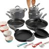 The Pioneer Woman Frontier Speckle Gray 24-Piece Aluminum Cookware Combo Set