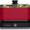 West Bend 87906R Slow Cooker, Large-Capacity Non-Stick Crockpot with Variable Temperature Control, 6 Qt, Red