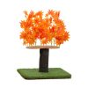 On2Pets 2ft Interchangeable Leaves Cat Activity Tree, Indoor Cat Tower, Comfy Cat Condo with Scratching Pads, Orange Blaze