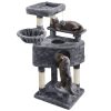 SMILE MART Multilevel Cat Tree Basket Condo Scratching Posts, Dark Gray