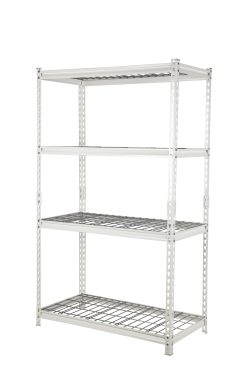 Pachira 30"W x 12"D x 60"H 4-Shelf Steel Shelving, White