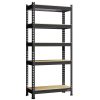 Prilinex 28''W x 12''D x 59''H 5 Tier Heavy Duty Garage Storage Shelves, Metal Utility Rack Shelving Unit Organizer for Warehouse Pantry Kitchen, Black