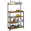 SmileMart Industrial Baker’s Rack Utility Storage Shelf for Kitchen, Rustic Brown