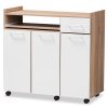 Baxton Studio Charmain Rolling Kitchen Island Cart