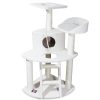 Majestic Pet Products 48'' Bungalow Sherpa Cat Tree, Swiss Cream - Sherpa