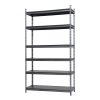 Stronghold Garage Gear 6-Shelf Boltless Rack with Wood Decking, Textured Gray, 600lbs per shelf