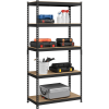 Smile Mart 5-Shelf Boltless & Adjustable Steel Storage Shelf Unit, Black, Holds up to 705 lb Per Shelf