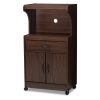 Baxton Studio Tannis Dark Walnut Finished Kitchen Cabinet