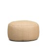 Big Joe Round Ottoman Bean Bag Footrest, Natural Basket Weave, Weather Resistant Fabric, 2.5 Feet