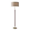 Adesso Hamilton Floor Lamp, Walnut,antique brass