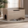 Baxton Studio Mariam Modern and Contemporary Oak Finished Wood Cat Litter Box Cover House