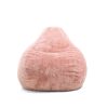 Big Joe Lotus Foam Bean Bag Chair, Short Shag 4ft, Desert Rose