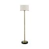 Drum Shade Floor Lamp Beige and Brass