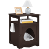 Easyfashion 25.5''H Pet Litter Box Wood End Table for Living Room, Espresso