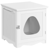 Easyfashion Enclosed Cat Litter Box Furniture, White