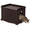 Easyfashion Wooden Cat Litter Box Furniture with Door, Espresso