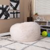 Flash Furniture Duncan Oversized Furry Bean Bag Chair, White