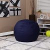 Flash Furniture Small Solid Navy Blue Refillable Bean Bag Chair for Kids and Teens