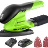 Greenworks 24V Finishing Sander 11,000 OPM Cordless with 2Ah Battery and Charger