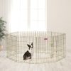 MidWest Homes For Pets Foldable Metal Exercise Pen, Playpen, Gold zinc with door, 24