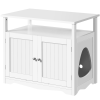 SmileMart Wooden Cat Litter Box Enclosure End Table White