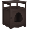 SmileMart Wooden Cat Litter Box End Table Pet Hidden Furniture, Espresso