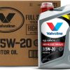 Valvoline Full Synthetic High Mileage with MaxLife Technology SAE 5W-20 Motor Oil 5 QT, Case of 3