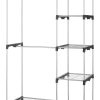 Whitmor Double Rod Closet System, Metal with Resin Connectors, Silver and Black