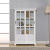 Ameriwood Home Aaron Lane Bookcase with Sliding Glass Doors, White