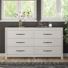 Ameriwood Home Abilene 6 Drawer Wide Dresser, Ivory Oak