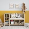 Ameriwood Home Charli Storage Bench and Coat Rack, Blonde Oak