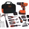 BLACK+DECKER 20-Volt MAX* Lithium-Ion Drill-Driver And 66-Piece Project Kit, LDX120PK