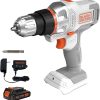 BLACK+DECKER 20V MAX Matrix Cordless Drill/Driver Kit, White (BDCDMT120WC1FF)