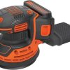 BLACK+DECKER 20V MAX Orbital Sander, Cordless, 12,000 OPM, 2 Sandpaper Sheets, Battery and Charger Included (BDCRO20C)