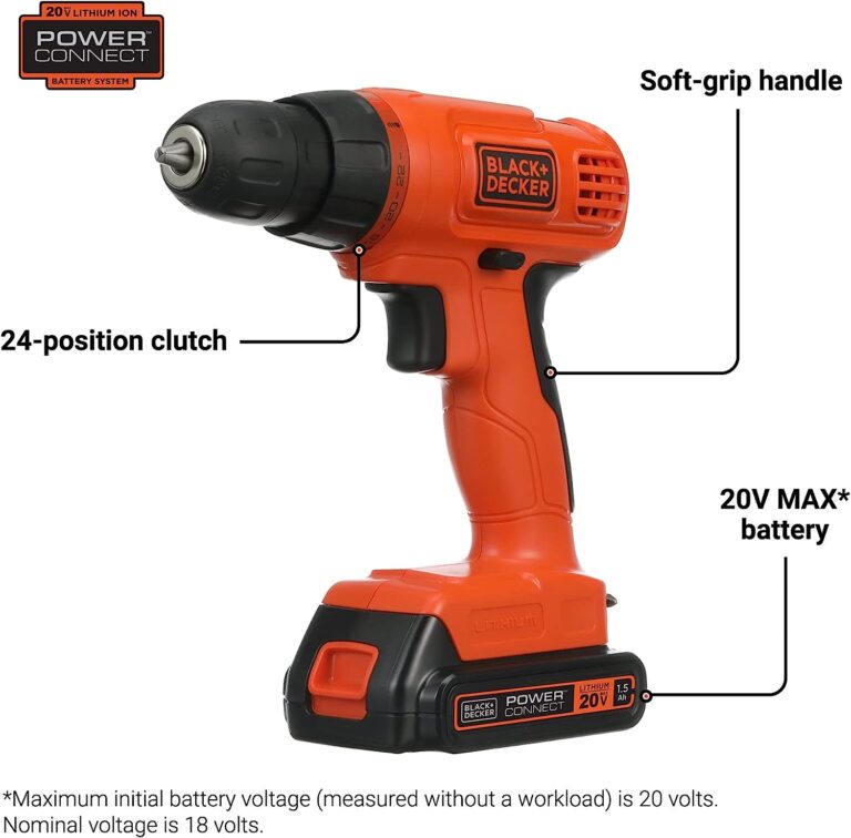 BLACK+DECKER 20V MAX* POWERCONNECT Cordless Drill Kit + 100 pc. Kit ...