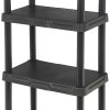 BLACK+DECKER, 4-Tier Light Duty Storage Shelf, 50lbs/Shelf (47”H x 22.1”W x 14.3”D), Plastic Shelving Unit