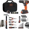 BLACK+DECKER Home Tool Kit with 20V MAX Drill Driver, 83-Piece (BDPK70284C1AEV)