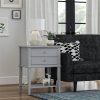 Desert Fields Eclectic Boho Accent Table with 2 Drawers, Gray