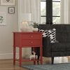 Desert Fields Eclectic Boho Accent Table with 2 Drawers, Red